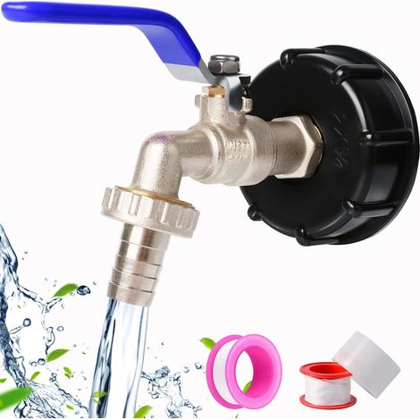 Robinet cuve 1000l s60x6 IBC cuve IBC tuyau,robinet jardin raccord cuve 1000 litres avec ,ensemble de couvercle de 3/4 pouce adaptateur de réservoir IBC,utilisé pour bache raccord cuve 1000l (1/5)