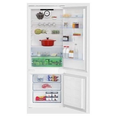 Beko – Réfrigérateur combiné 400L – 300L réfrigérateur et 100L congélateur – Classe E – 35 dB – 4 clayettes en verre – Technologie HarvestFresh - BCSE400E40SN