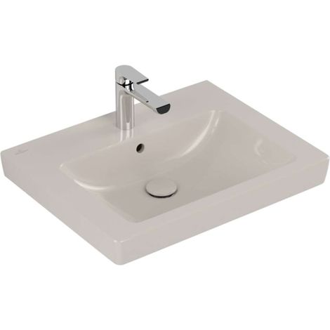 Lavabi classici, 600 x 470 mm, Rettangolari, per rubinetteria a 3 fori, foro centrale forato, con troppopieno, Porcellana sanitaria Pergamon CeramicPlus (1/4)