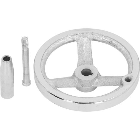 [JAMAIS UTILISÉ]Volant à 3 branches avec poignée rotative, en fonte, rond, pour tour, fraiseuse et rectifieuse, 12 x 125 mm (1/5)