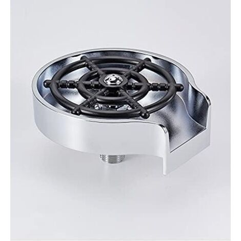 Lave-verres pour évier, nettoyant pour vitres d'évier, lave-verres, brosse à verre pour évier de bar, acier inoxydable, lave-bouteilles, accessoires d'évier de cuisine, lave-verres, argent (1/5)