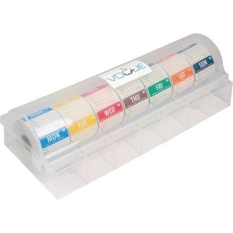 Lot d'étiquettes alimentaires solubles code couleur avec distributeur 50 mm - Vogue (1/2)