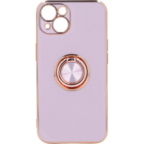 Étui de téléphone fin avec support de bague pour iPhone 13, fabriqué en matériau TPU antichoc, avec un support de bague rotatif, un support magnétique et une doublure en microfibre pour une protection (1/2)