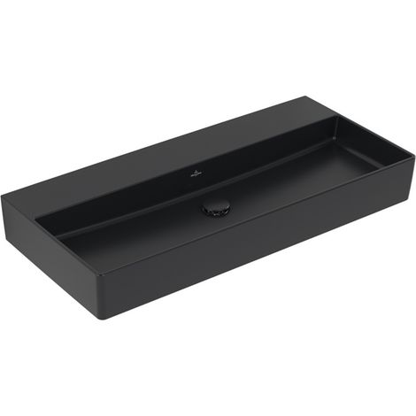VB WT Memento 2.0 1000x470mm rectangulaire sans trop-plein. Dessous fermé. Noir pur cplus