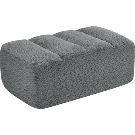 Ottomane modulaire en polaire granulée grise pour salon (1/5)