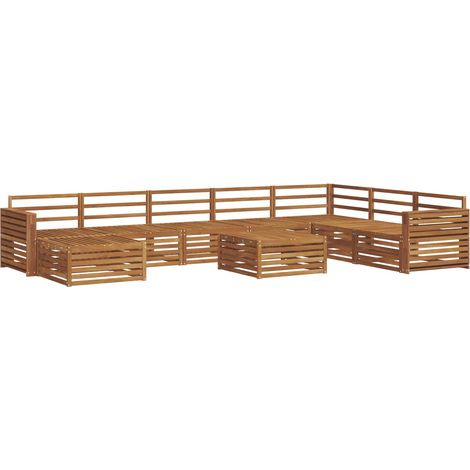 Conjunto de sofás de exterior 9 pcs Natural vidaXL (1/5)