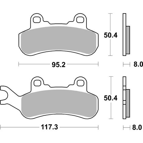 Plaquettes de frein SBS EVO Sinter avant/arrière droit pour Can-Am Maverick 900 (2017-2019) et 1000 (2019-2021), couleur or.