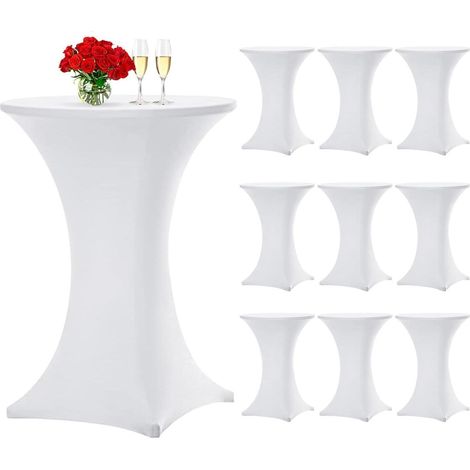 Stehtischhusse Fußtaschen 80-85cm Weiß 10Stück Weiß Ø80cm-10er Set (1/5)