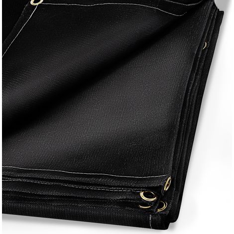 VEVOR Manta de Protección de Soldadura 2,4 x 3,05 m Manta de Fibra de Vidrio Manta Ignífuga Resistente Color Negro