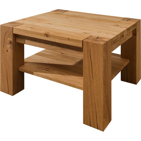 Couchtisch Wildeiche 70x70x45 braun geölt KENT 314