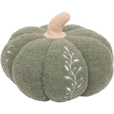 Rundes Herbst-Kissen in Kürbisform, 32 x 32 cm - Khaki (1/4)