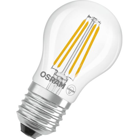 OSRAM Lampe LED  Superstar P40 Globe Filament dimmable, blanc neutre 4 000 K, 3,4 W, E27, transparente, 470 lm, 15 000 h, pour lampes de table, de bureau