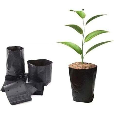 100 sacs de pépinière en plastique épais - 25x30cm (diamètre x hauteur) Sacs de culture pour plantes de jardin avec trous d'aération (1/5)