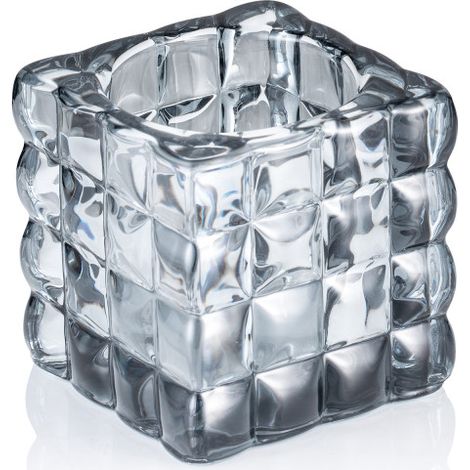 Bougeoir Cube Smoke Grey 8 x 8 x 8 cm verre YUYU - Was Germany (1/2)