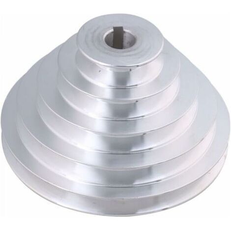 5-stufige Aluminium-Riemenscheibe – 19 mm Innendurchmesser, 54 bis 150 mm Außendurchmesser, 12,7 mm Breite – für Keilriemen Typ A (1/5)