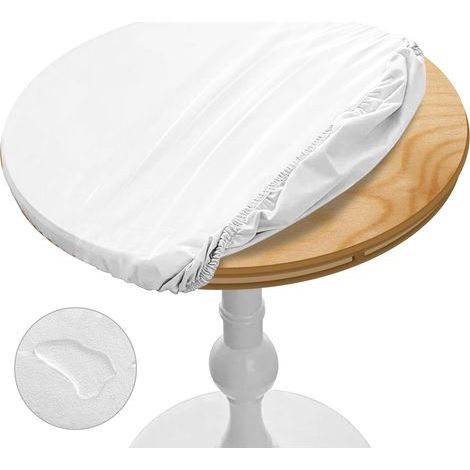 Film de protection de table rond transparent en plastique TPU transparent film de protection de table avec bande élastique design pour cuisine 120 cm (1/4)