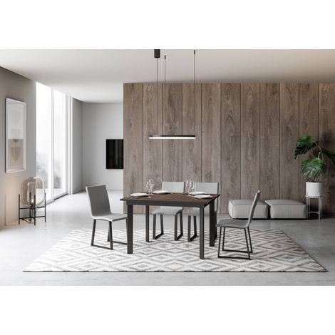 Tavolo allungabile 90x120/180 cm Cumar Noce telaio Antracite (1/5)
