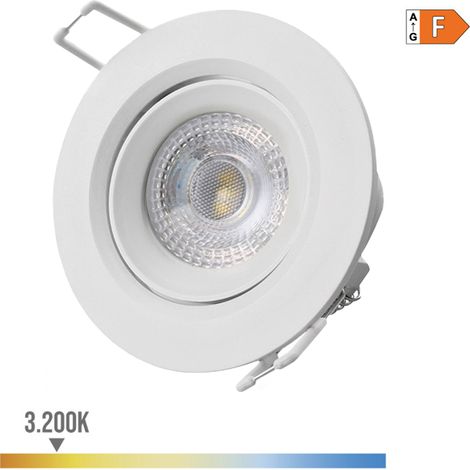 DOWNLIGHT LED EMPOTRABLE REDONDO 5W 3200K LUZ CALIDA COLOR BLANCO Ø9cm EDM (1/3)