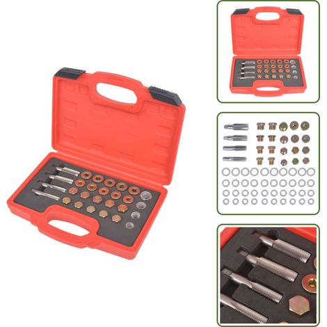 Kit de réparation de bouchon de vidange d'huile 64 pcs - Kit Réparation Bouchon Vidange Huile - Outil Mécanique - Entretien Voiture - Outil Atelier - Réparations Auto (1/5)