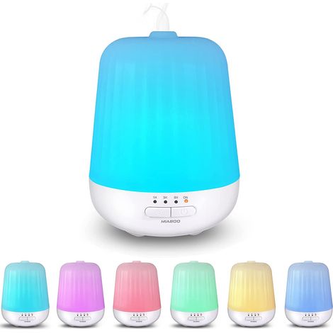 ZOLGINAH Diffuseur d'Huiles Essentielles 130ml, Ultrasonique Diffuseur Aromathérapie Electrique avec 7 Couleurs Lumières LED, Arrêt Automatique sans Eau,pour la Maison,Chambre,Yoga (1/5)
