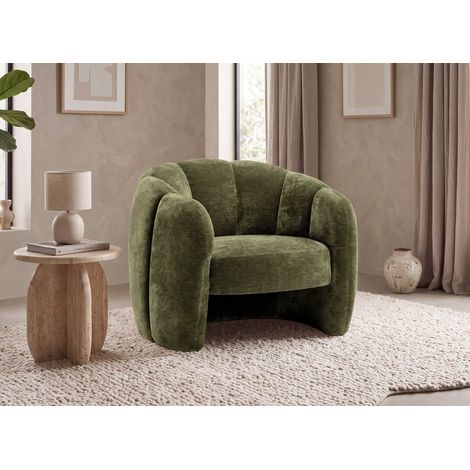 Fauteuil design en velours vert d'eau SENY (1/5)