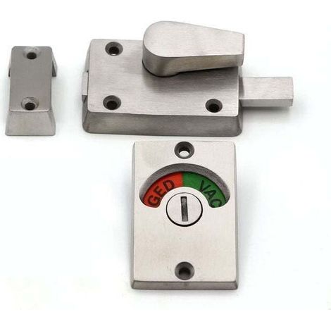 1PC Loquet indicateur de verrou de porte en acier inoxydable pour salle de bain, toilettes, toilettes publiques, toilettes privées