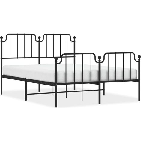 Maison Exclusive - Giroletto con Testiera e Pediera Metallo Nero 140x190 cm (1/5)