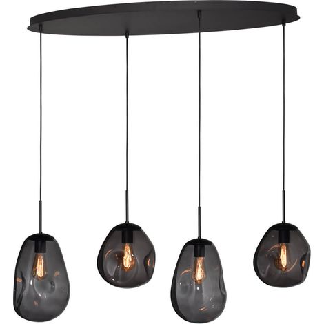 Lampe suspendue Lava Oval 4x verre à fumée - 2764-05-100-40-40522