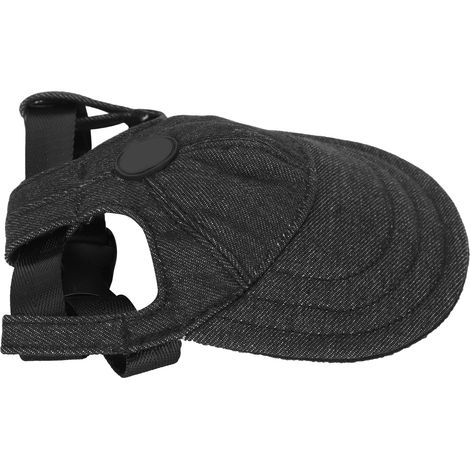 Casquette de baseball respirante pour animaux de compagnie, avec visière ajustable et légère, noire, taille M. (1/5)