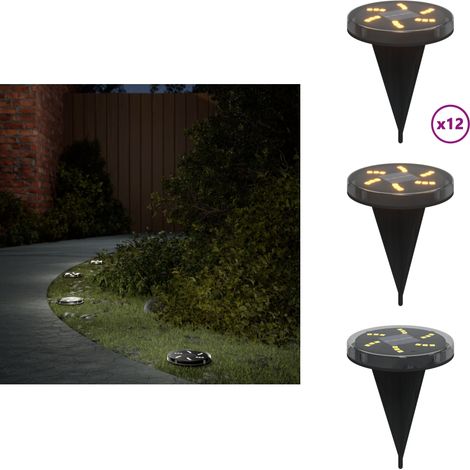 Lampes solaires de sol et piquets de sol extérieur 12 pcs - Lampe Solaire Exterieur - Éclairage Solaire - Lampadaire Solaire - Luminaire Solaire - Éclairage Jardin (1/5)