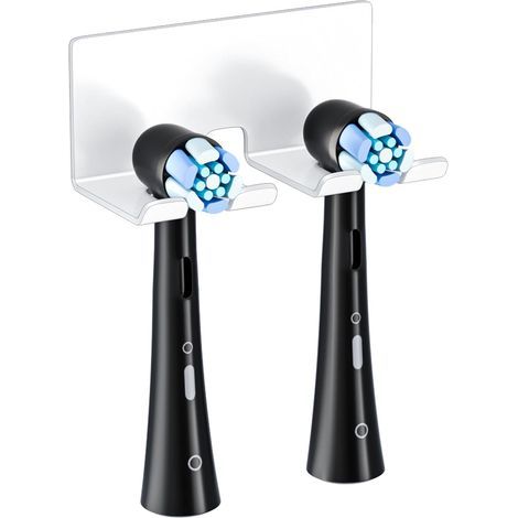 1 - Porte-Brosse à Dents - Support Mural - Fixation Adhésive Sans Perçage - Pour Têtes Électriques - Salle de Bain - Blanc - 8x5cm (1/3)