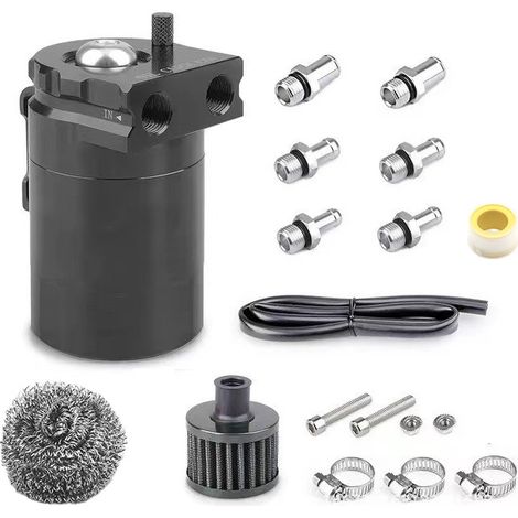 Reniflard D'huile Auto.Récupérateur Huile Moteur.300ml Réservoir de Carburant en Aluminium Réservoir de Stockage D'huile Avec Filtre à Air.Universel pour Une Variété de Véhicules (1/5)