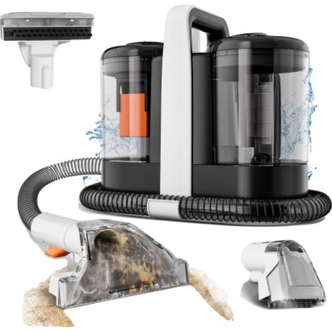 Limpiador de manchas, motor de 600 W, potencia de succión de 15000 Pa, color negro. (1/2)