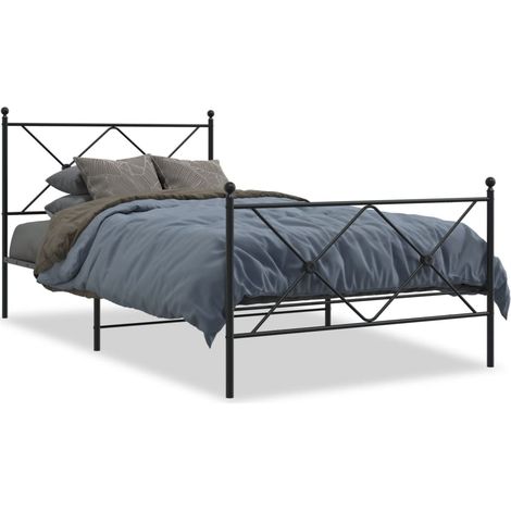 Maison Exclusive - Cadre de lit métal sans matelas avec pied de lit noir 100x190cm (1/5)