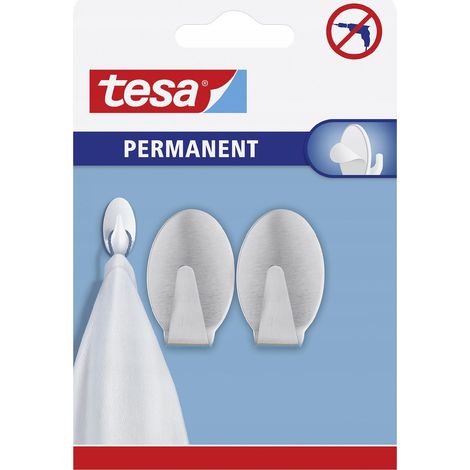 Ganchos metálicos autoadhesivos tesa para colgar ropa (2 unidades) (1/3)