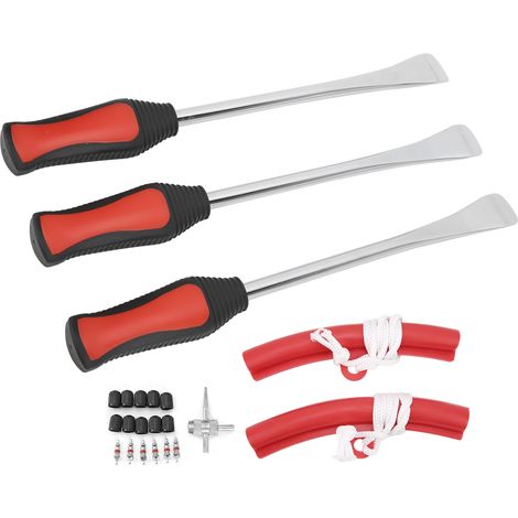 Kit d'outils pour démonte-pneus de moto et de vélo, avec obus de valve et kit de réparation de pneus détachable. (1/5)