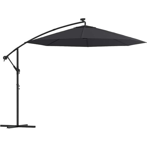 Maison Exclusive - Sombrilla voladiza con luces LED y poste de ac