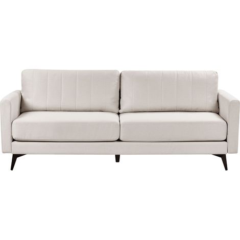 Divano a 3 posti in tessuto Soggiorno Stile moderno Metallo gambe nere Beige chiaro Mala