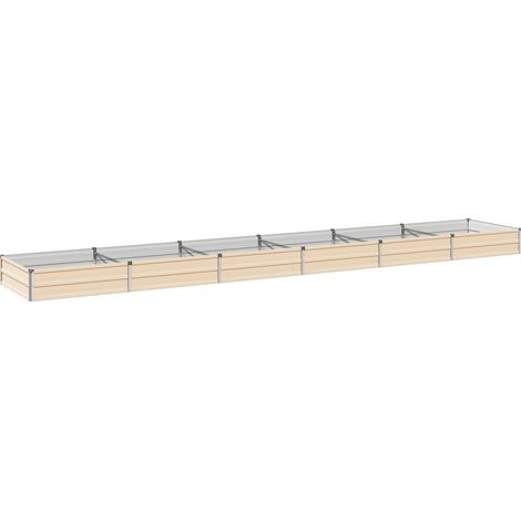 vidaXL Cama de Jardín Elevada Marfil 480 x 80 x 24 cm (1/2)