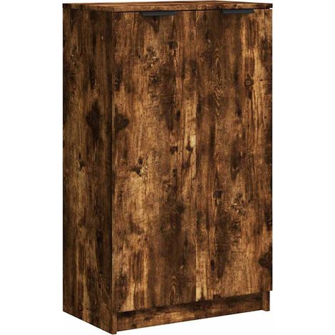Maison Exclusive - Meuble à chaussures Chêne fumé 59x35x100 cm Bois d'ingénierie (1/5)