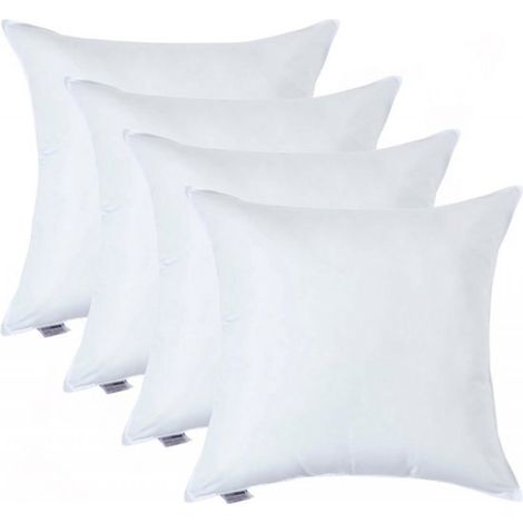Lot de 4 garnitures pour oreillers – 55 × 55 cm – coussins intérieurs en microfibre ultra douce – certifiées OEKO-TEX® – hypoallergéniques – lavables (1/5)
