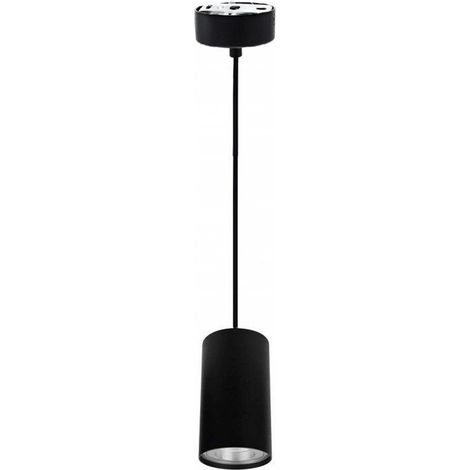 TRADE SHOP - Lampadario Faretto Cilindro Pendente A Sospensione Attacco Gu10 Nero 15 Cm 99937 -