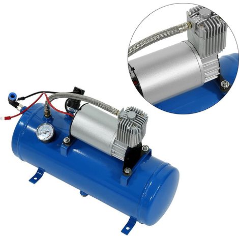 Compresseur d'air 12 V 150 psi avec réservoir de 6 litres, pompe de gonflage de pneus pour klaxon pneumatique, train, camion, camping-car (1/5)