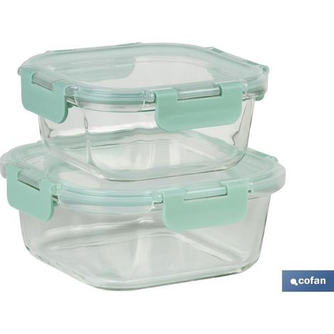 Set de 2 recipientes de borosilicato modelo agatha 520 ml - 800 ml
