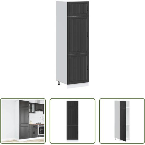 vidaXL Bois d'ingénierie - Armoire de cuisine Lucca noir bois d'ingénierie (1/5)