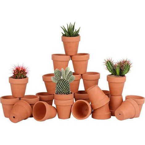Lot de 28 Pots de Fleurs,Petite Terre Cuite Pots avec Trou de Drainage pour l'intérieur, extérieur, Plante Jardin Balcon Décoration Fête Maison (1/3)
