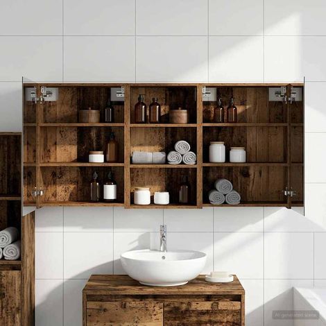 vidaXL Ensemble de Meubles de Salle de Bain 3 pc 140 x 14,5 x 70 cm (1/5)