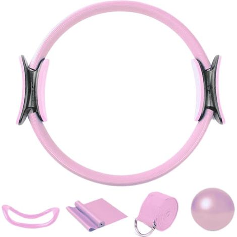 Kit de Pilates à domicile - Ensemble de 5 anneaux de Pilates - Kit de Pilates essentiel - Anneau circulaire pour les jambes, les bras et les cuisses - Perte de poids (1/5)