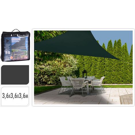 Auvent Tissu Triangulaire Couleur: Gris Foncé 360x360x360cm Ambiance (1/3)