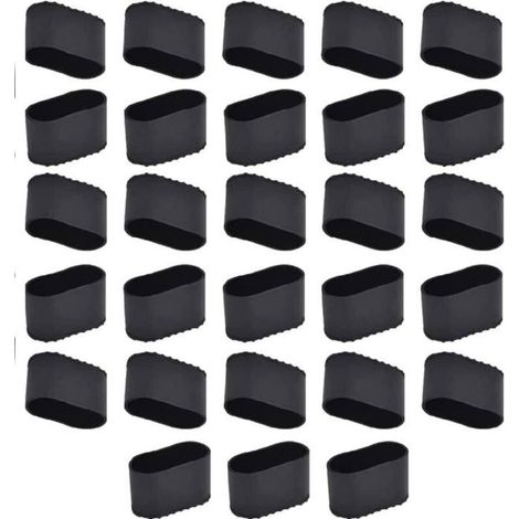 Lot de 28 embouts de pied de chaise – Formes rectangulaire et ovale – Protection du sol pour table et chaise (1/4)